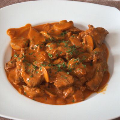 Boeuf stroganoff.
